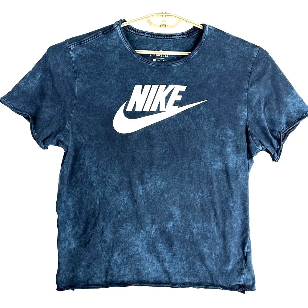 Nike Tee Shirt Mens Size XL Blue Icon Futura 100% Cotton Short Sleeve Athleisure